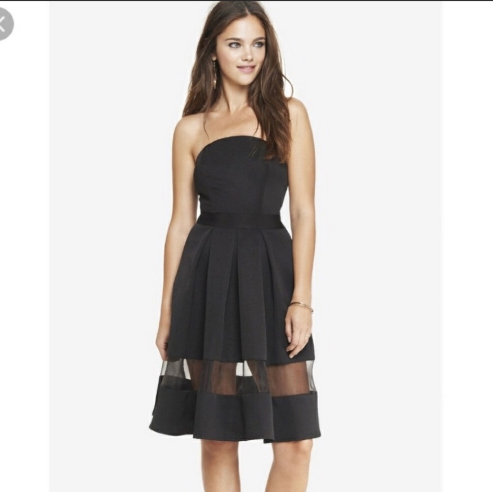Black strapless express dress